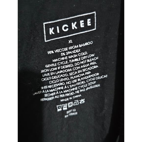 Kickee Bamboo Nursing Gown Snap Front/Back Hospital Gown Black Stars XL (871) - Picture 5 of 6